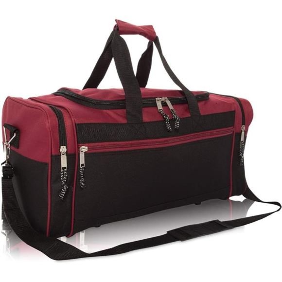 SPORTS Duffle Bag Gym Bag Travel Duffel Adjustable Strap Maroon
